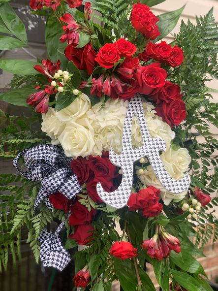 Roll Tide Funeral Spray – Bloom & Grow
