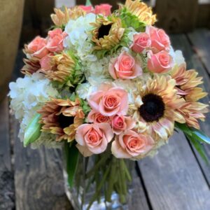 Plum Sunflowers and Roses